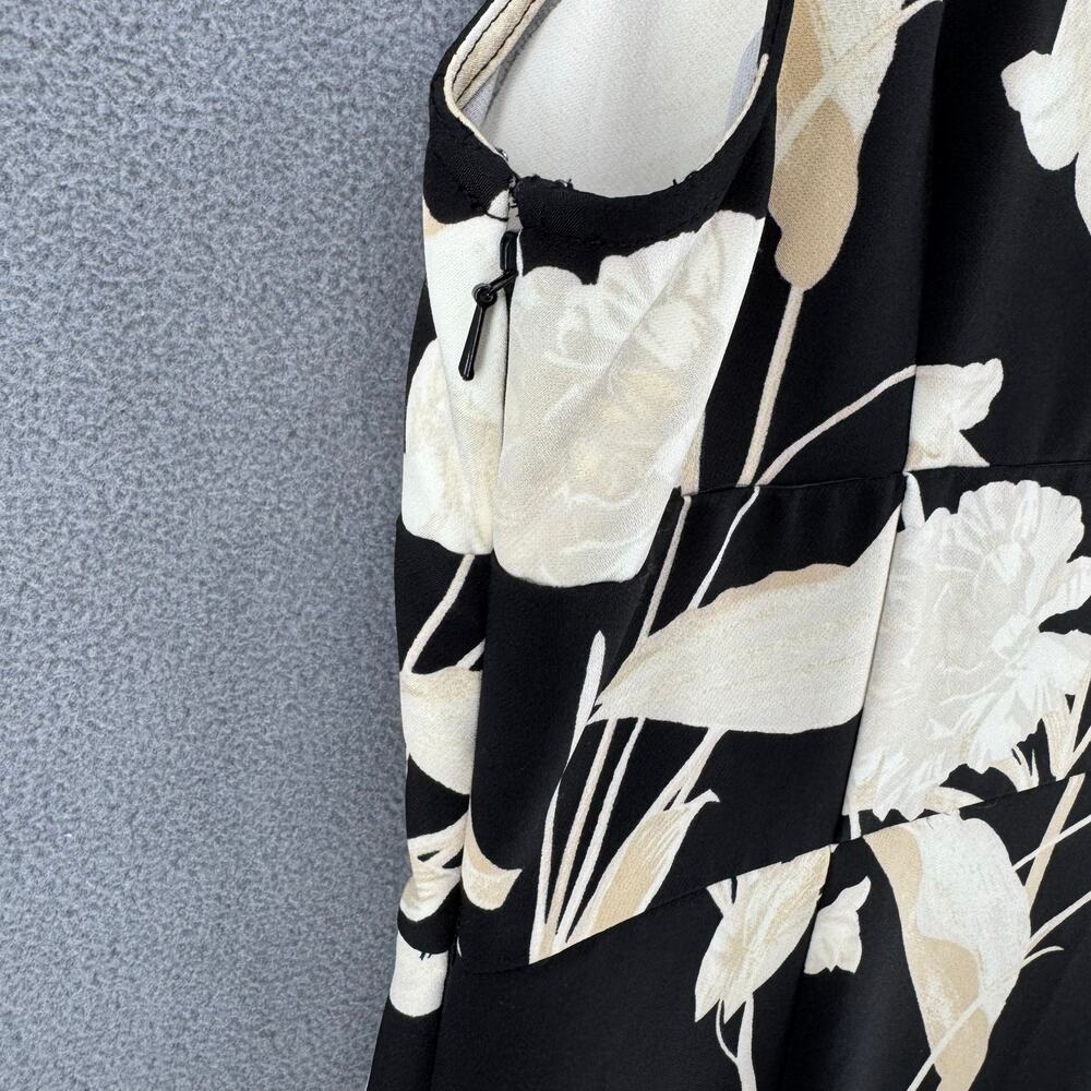 Chelsea 28 Print Tiered Ruffle Sleeveless Midi Dress Women S Black Plunge V Neck - Picture 8 of 14